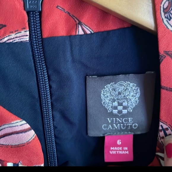 Vince Camuto Scarf Print Handkerchief Hem Long Sleeve Shirtdress - Picture 7 of 8